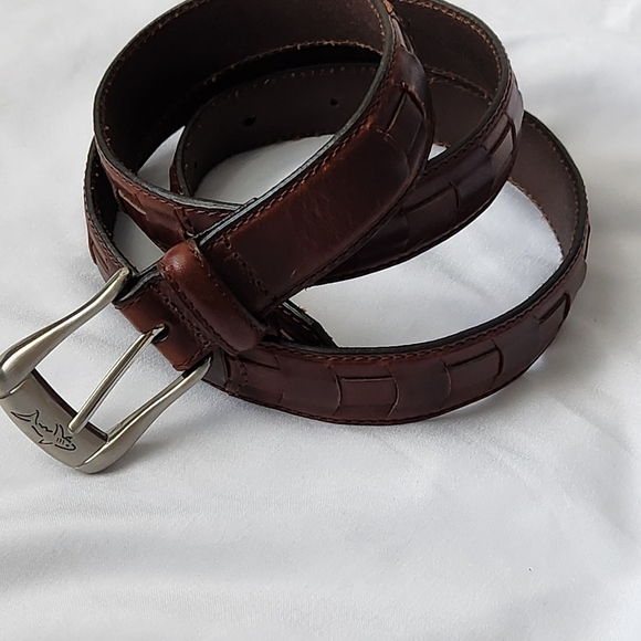 GREG NORMAN Brown Oil Tanned Cowhide Belt - Picture 10 of 11